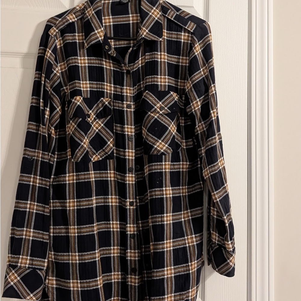 Sanctuary Plaid Button-Up Shirt size XS